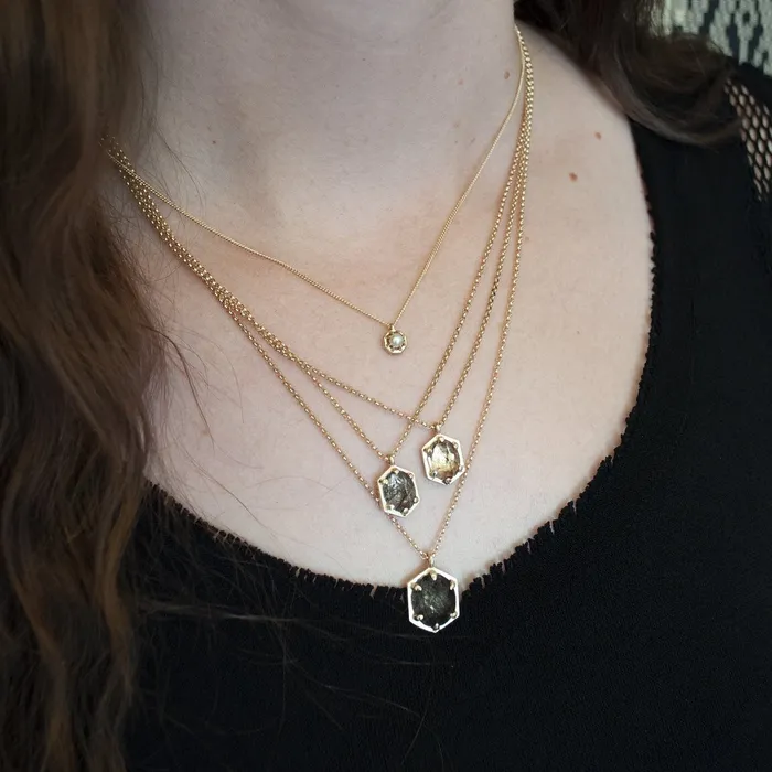 Large Hexagon Oval Necklace Lauren Wolf Jewelry Necklaces