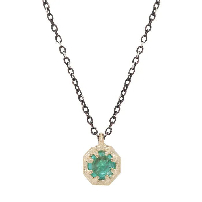 Lauren Wolf Jewelry Necklaces Small Emerald Octagon Necklace