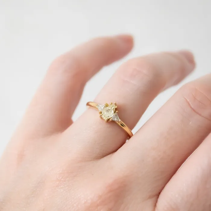 Lauren Wolf Jewelry Rings Buttercup Three Diamond Ring