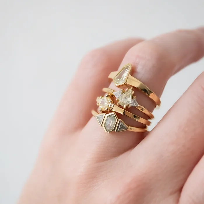 Lauren Wolf Jewelry Rings Buttercup Three Diamond Ring