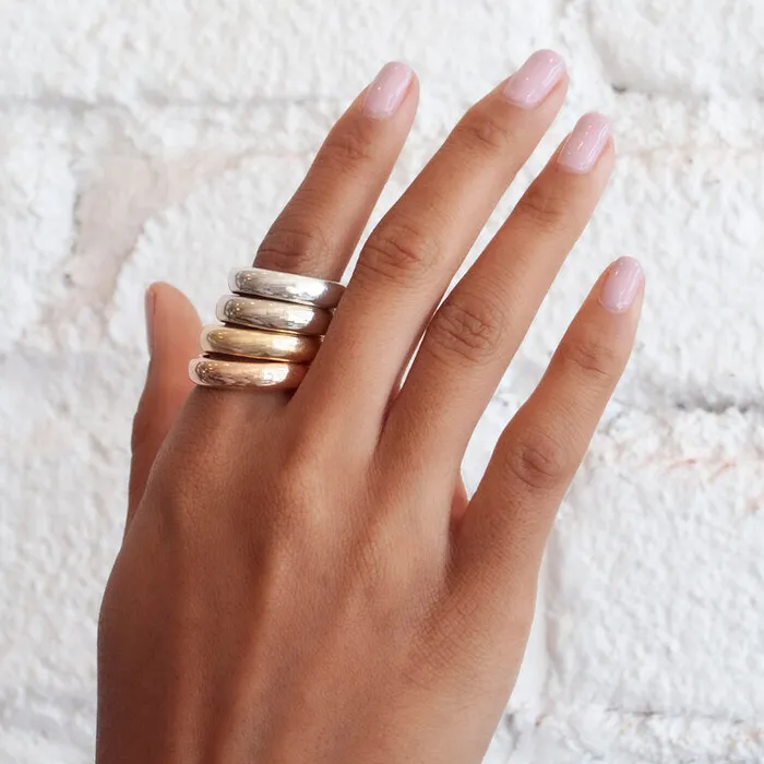 Lauren Wolf Jewelry Rings Gold Half Round Band
