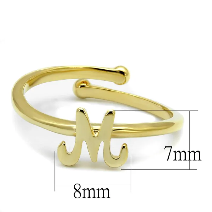 LO3994 Flash Gold Brass Ring with No Stone Alamode Rings