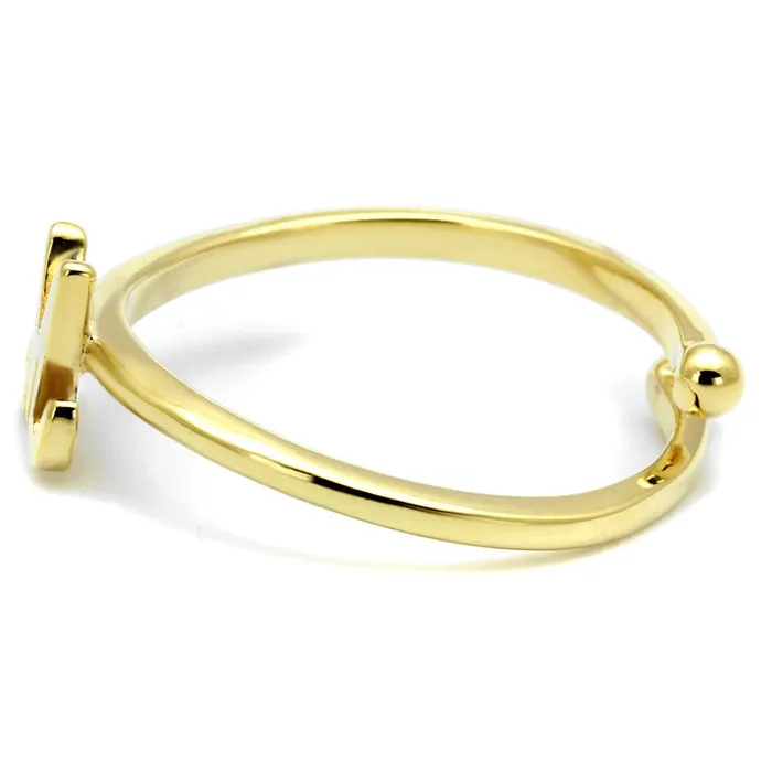 LO3994 Flash Gold Brass Ring with No Stone Alamode Rings