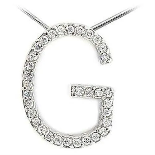 LOA258 HighPolished 925 Sterling Silver Pendant with AAA Grade CZ in Clear Alamode Necklaces LOA258 HighPolished 925 Sterling Silver Pendant with AAA Grade CZ in Clear Alamode Necklaces