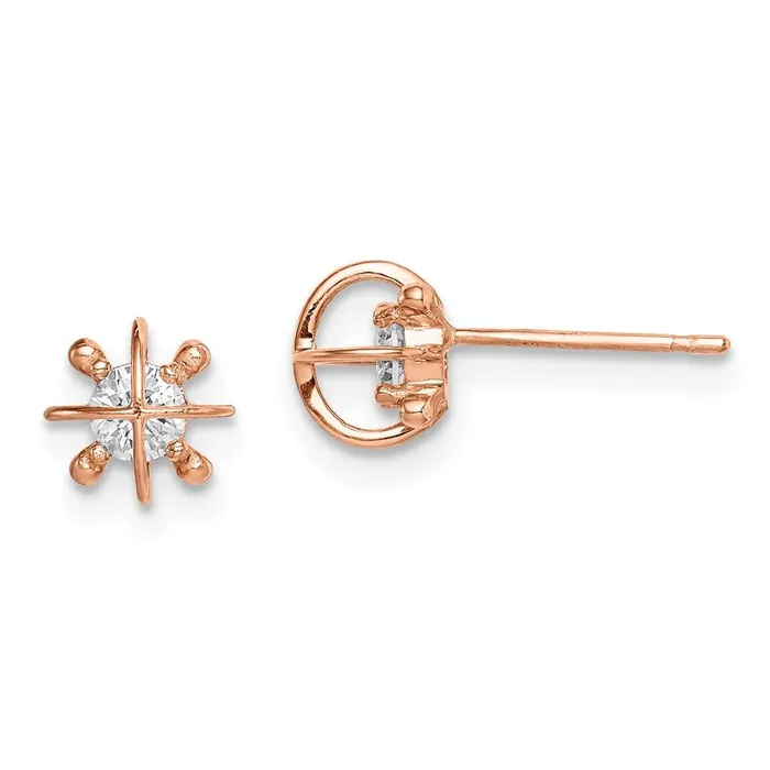 Madi K Kids 14k Rose Gold CZ Post Earrings Jewelry Earrings