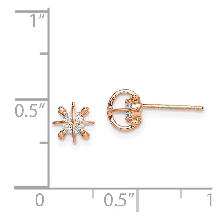 Madi K Kids 14k Rose Gold CZ Post Earrings Jewelry Earrings Madi K Kids 14k Rose Gold CZ Post Earrings Jewelry Earrings