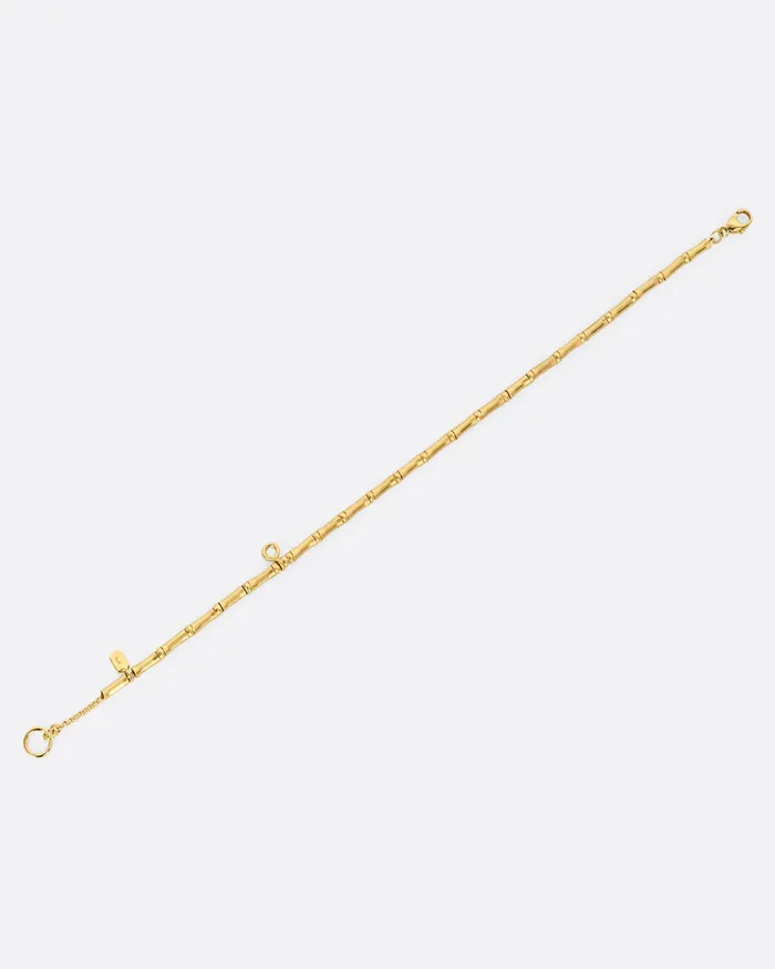 MONICA RILEY Bracelets Tube Beaded Curb Chain Bracelet with Diamond Charm MONICA RILEY Bracelets Tube Beaded Curb Chain Bracelet with Diamond Charm
