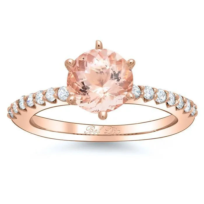 Morganite Pave Engagement Ring deBebians Rings