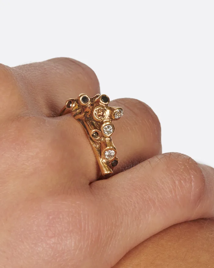 Multicolor Diamond Pinos Ring KIKA ALVARENGA Rings