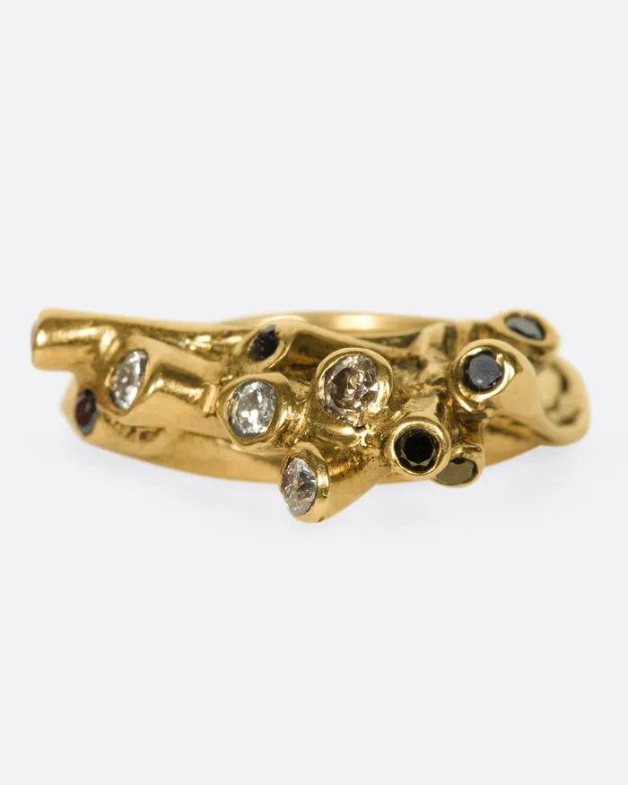 Multicolor Diamond Pinos Ring KIKA ALVARENGA Rings