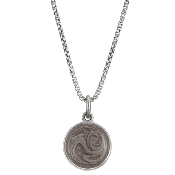 Necklaces 10mm Dome Cremation Necklace in Sterling Silver closebymejewelry