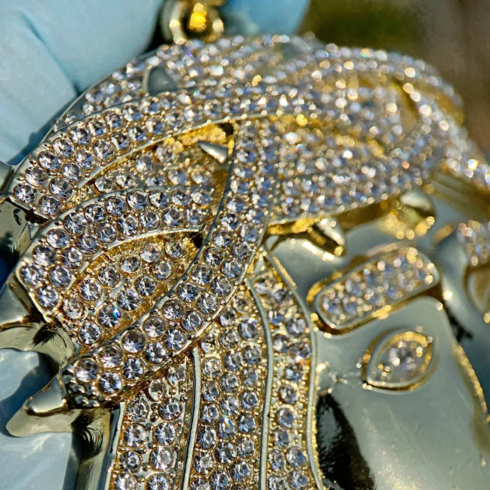 Necklaces 14K Gold Finish Jesus Head Huge Jumbo Pendant Iced Eyebrows Bling Cartel Necklaces 14K Gold Finish Jesus Head Huge Jumbo Pendant Iced Eyebrows Bling Cartel