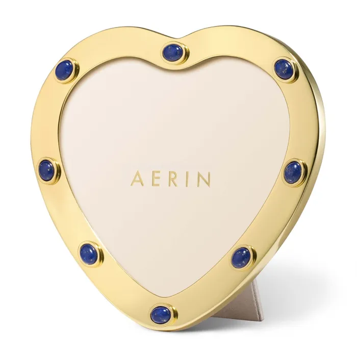 Necklaces AERIN AERIN Augusta Gemstone Heart Frame