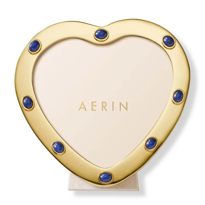 Necklaces AERIN AERIN Augusta Gemstone Heart Frame