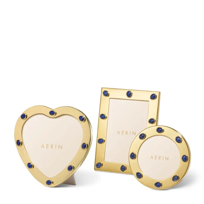Necklaces AERIN AERIN Augusta Gemstone Heart Frame