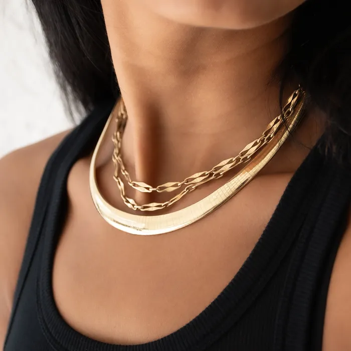 Necklaces Antique Vintage Jewelry Gold Vintage Omega Necklace