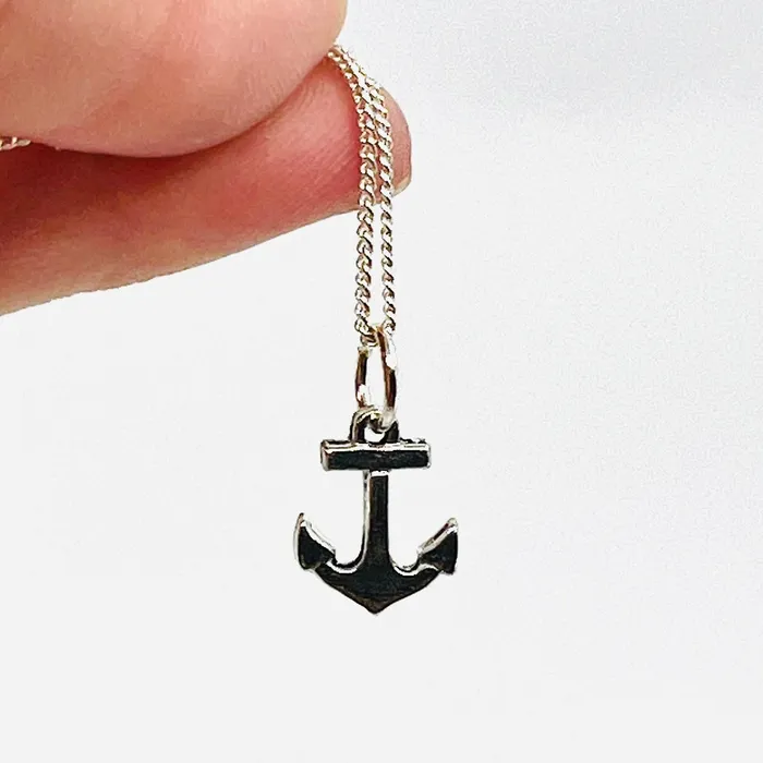 Necklaces Basic Spirit Pewter Anchor Pendant Necklace