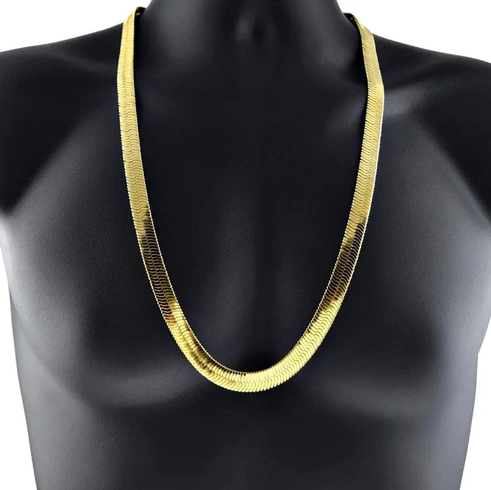Necklaces Bling Cartel Admin 14K Gold Plated Herringbone Chain Necklace 30 x 11mm Necklaces Bling Cartel Admin 14K Gold Plated Herringbone Chain Necklace 30 x 11mm