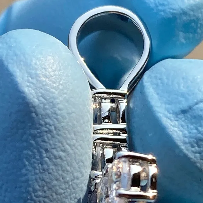 Necklaces Bling Cartel Admin 925 Sterling Silver Tennis Cross Pendant Iced CZ Flooded Out 175