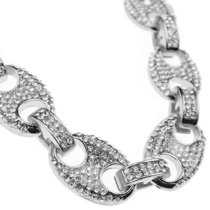 Necklaces Bling Cartel Admin Silver Tone Mariner Links Iced Chain Flooded Out Necklace 12MM 16 Necklaces Bling Cartel Admin Silver Tone Mariner Links Iced Chain Flooded Out Necklace 12MM 16