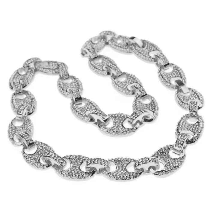 Necklaces Bling Cartel Admin Silver Tone Mariner Links Iced Chain Flooded Out Necklace 12MM 16 Necklaces Bling Cartel Admin Silver Tone Mariner Links Iced Chain Flooded Out Necklace 12MM 16