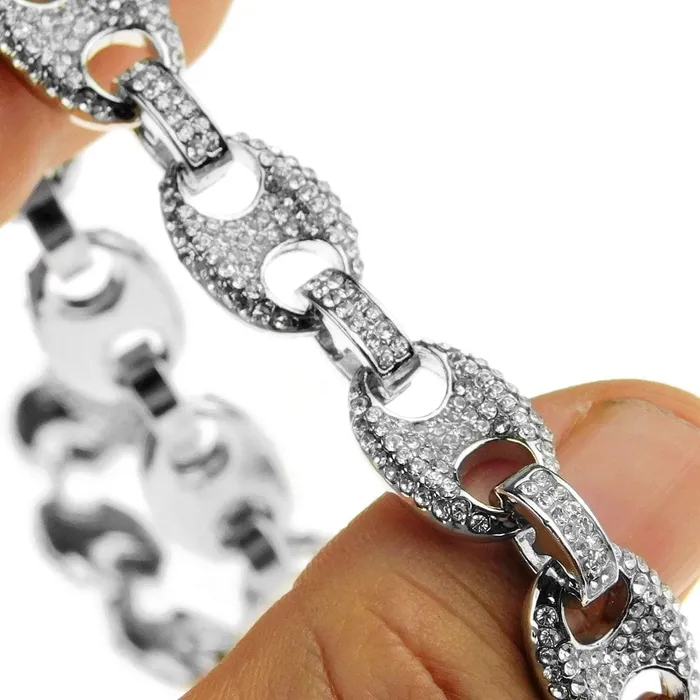 Necklaces Bling Cartel Admin Silver Tone Mariner Links Iced Chain Flooded Out Necklace 12MM 16 Necklaces Bling Cartel Admin Silver Tone Mariner Links Iced Chain Flooded Out Necklace 12MM 16