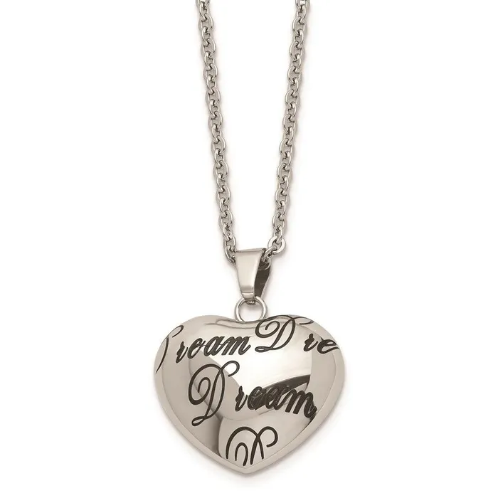 Necklaces Chisel Stainless Steel Polished Heart Dream Necklace