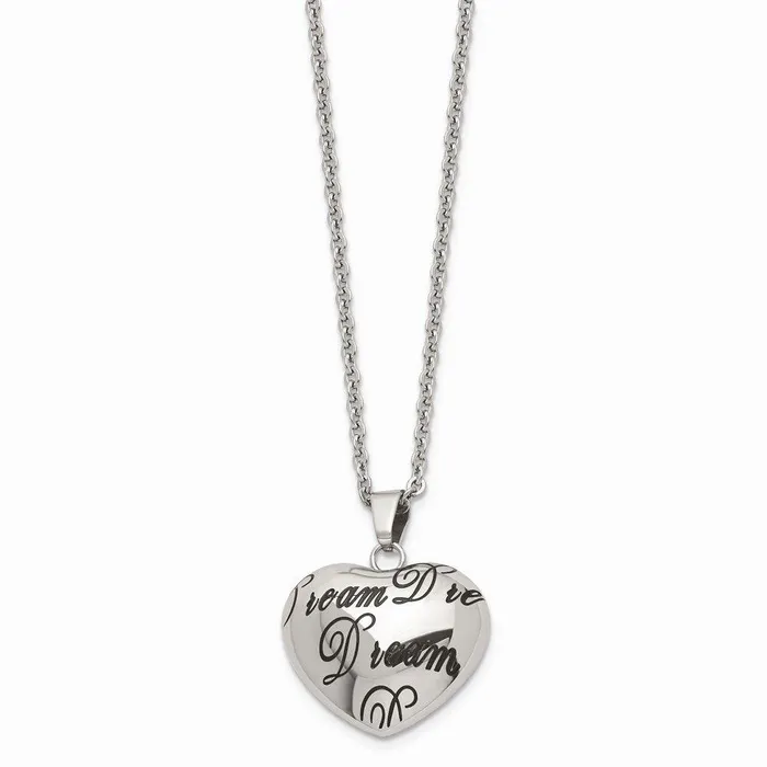 Necklaces Chisel Stainless Steel Polished Heart Dream Necklace Necklaces Chisel Stainless Steel Polished Heart Dream Necklace