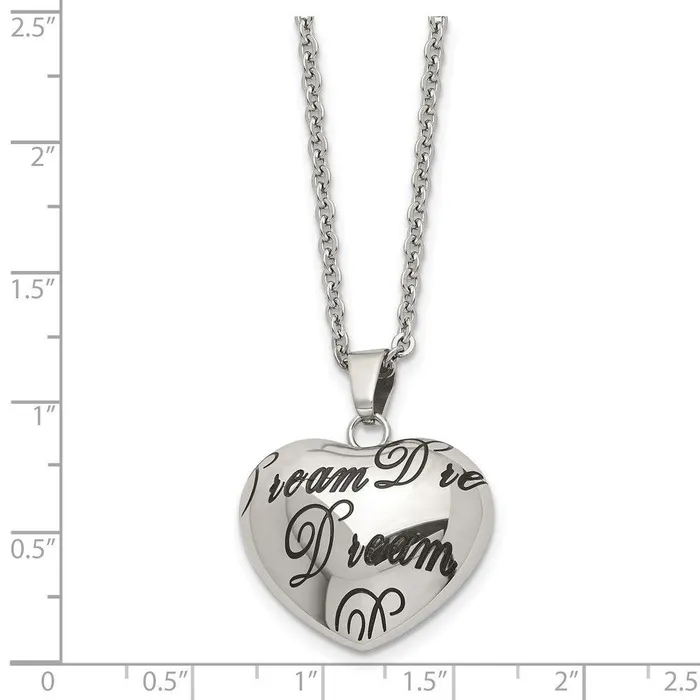 Necklaces Chisel Stainless Steel Polished Heart Dream Necklace Necklaces Chisel Stainless Steel Polished Heart Dream Necklace