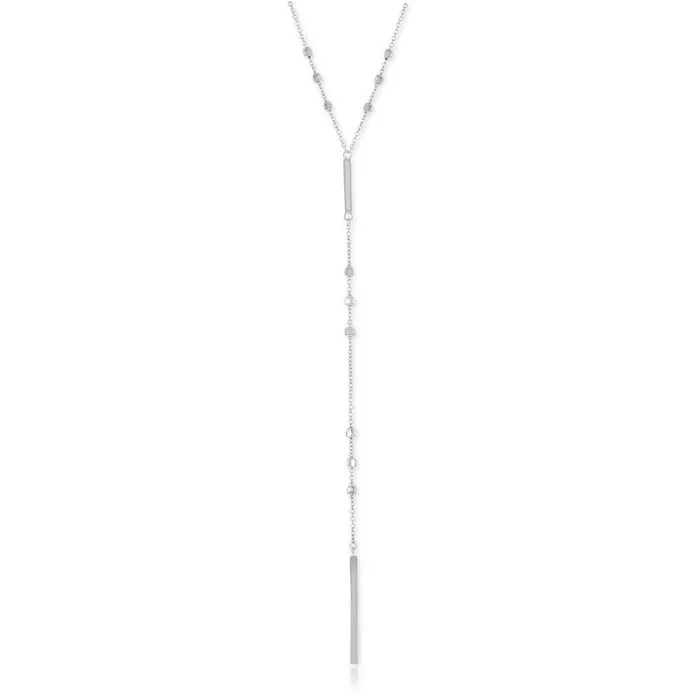 Necklaces Classic Sterling Silver Vertical Bars Lariat Beads Necklace