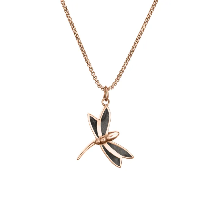 Necklaces closebymejewelry Dragonfly Cremation Necklace in 14K Rose Gold