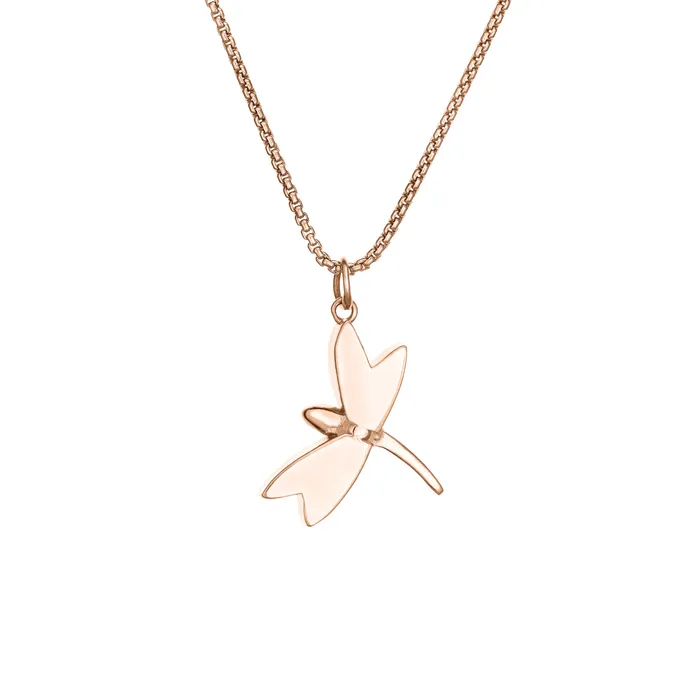 Necklaces closebymejewelry Dragonfly Cremation Necklace in 14K Rose Gold