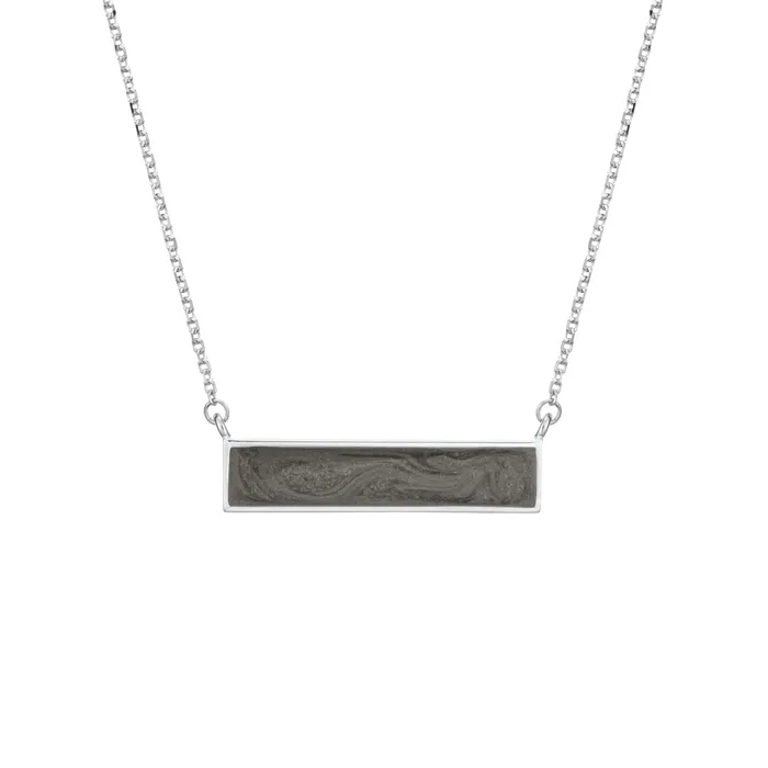 Necklaces closebymejewelry Lateral Bar Cremation Necklace in 14K White Gold
