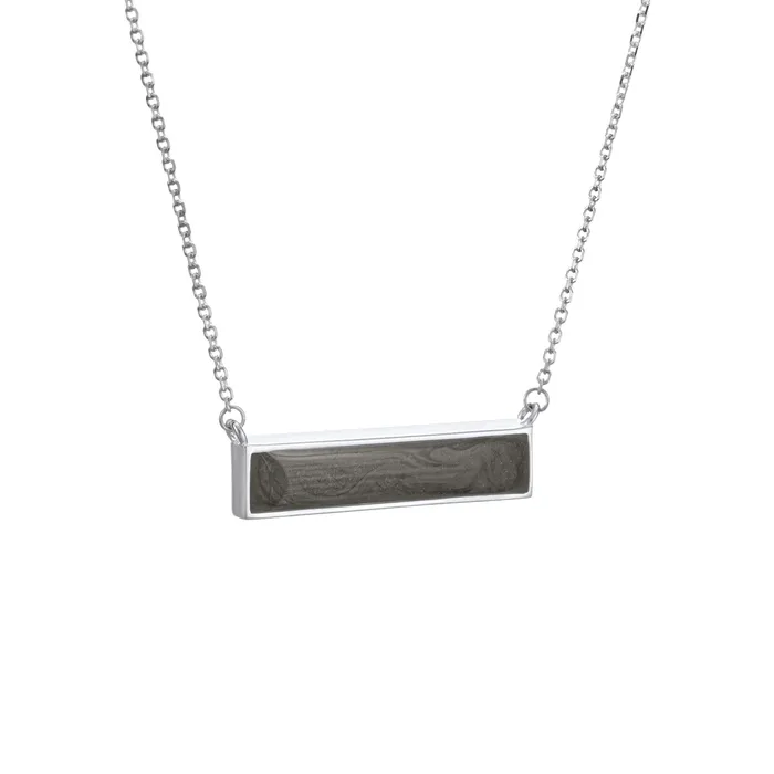 Necklaces closebymejewelry Lateral Bar Cremation Necklace in 14K White Gold