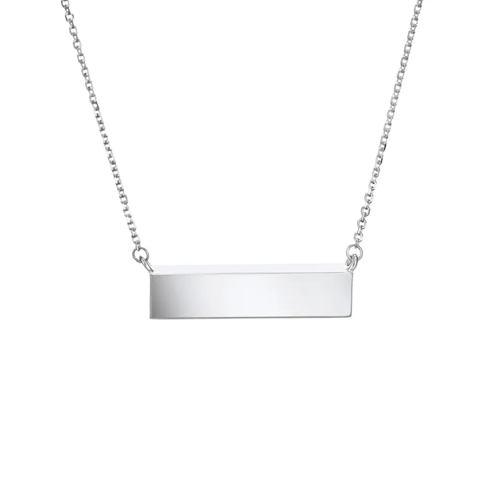 Necklaces closebymejewelry Lateral Bar Cremation Necklace in 14K White Gold
