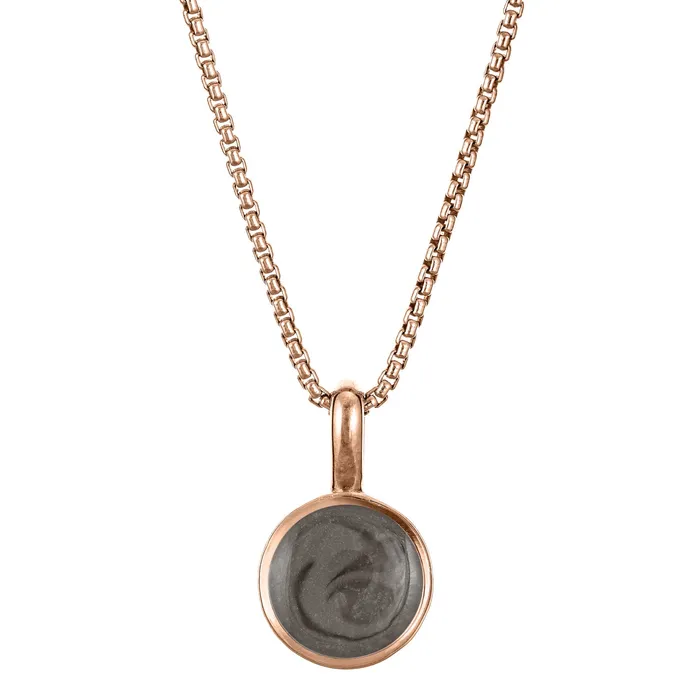 Necklaces closebymejewelry Single Circle Setting Cremation Necklace in 14K Rose Gold Necklaces closebymejewelry Single Circle Setting Cremation Necklace in 14K Rose Gold