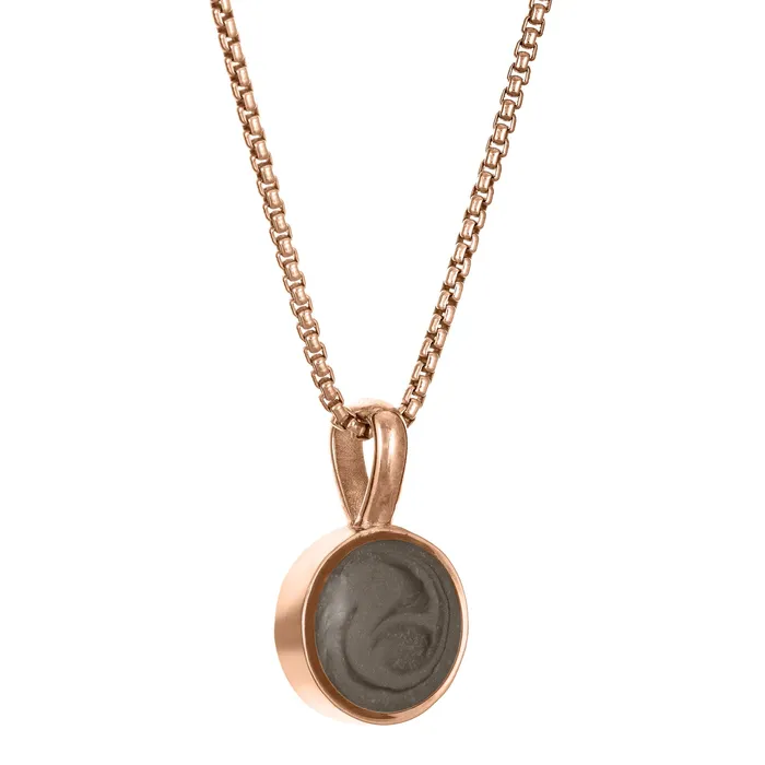 Necklaces closebymejewelry Single Circle Setting Cremation Necklace in 14K Rose Gold