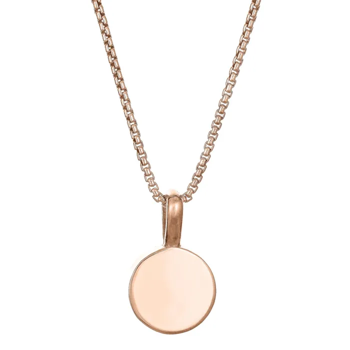 Necklaces closebymejewelry Single Circle Setting Cremation Necklace in 14K Rose Gold