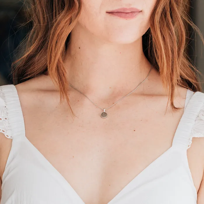 Necklaces closebymejewelry Single Circle Setting Cremation Necklace in 14K Rose Gold