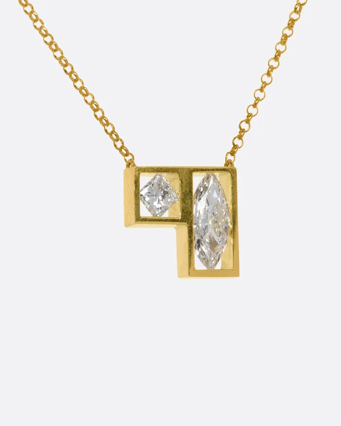 Necklaces JANUKA Diamond Duo Position Necklace Necklaces JANUKA Diamond Duo Position Necklace