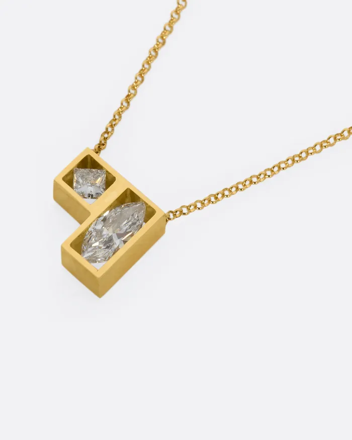 Necklaces JANUKA Diamond Duo Position Necklace Necklaces JANUKA Diamond Duo Position Necklace