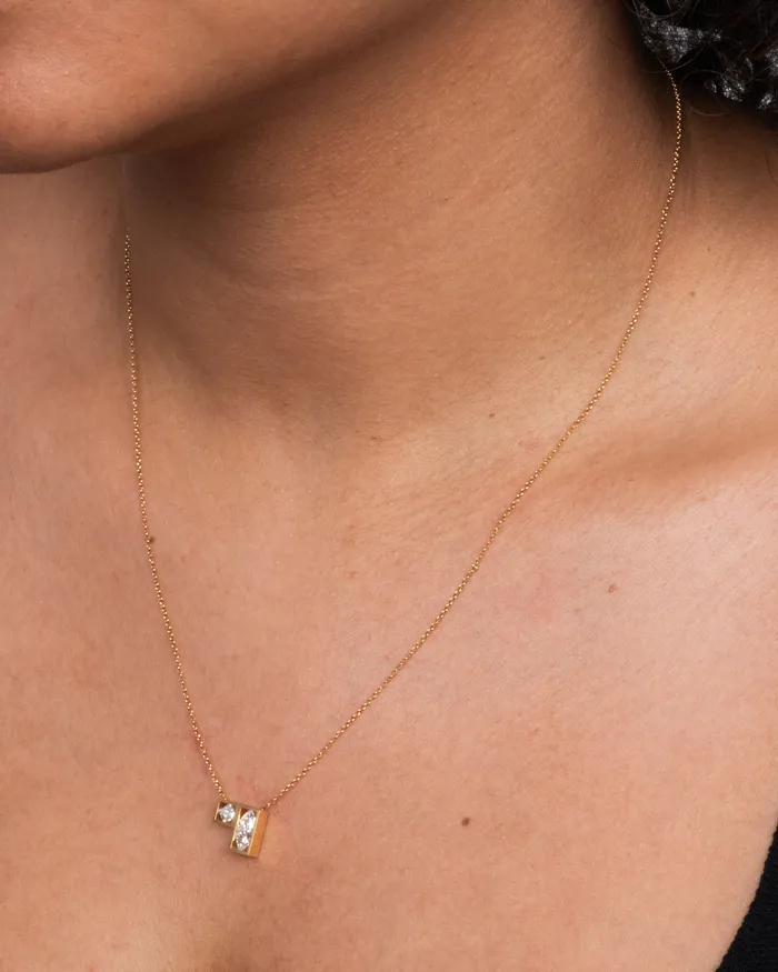 Necklaces JANUKA Diamond Duo Position Necklace Necklaces JANUKA Diamond Duo Position Necklace