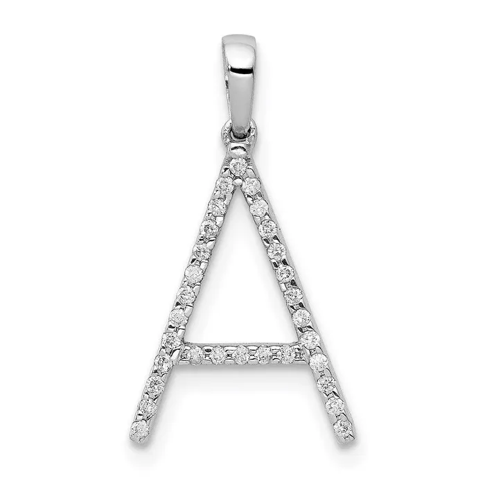 Necklaces Jewelry 14k White Gold Diamond Initial A Pendant