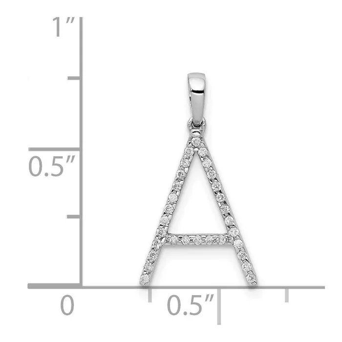 Necklaces Jewelry 14k White Gold Diamond Initial A Pendant Necklaces Jewelry 14k White Gold Diamond Initial A Pendant