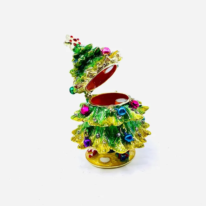 Necklaces Kubla Craft Bejeweled Enamel Trinket Box 21 Christmas Tree