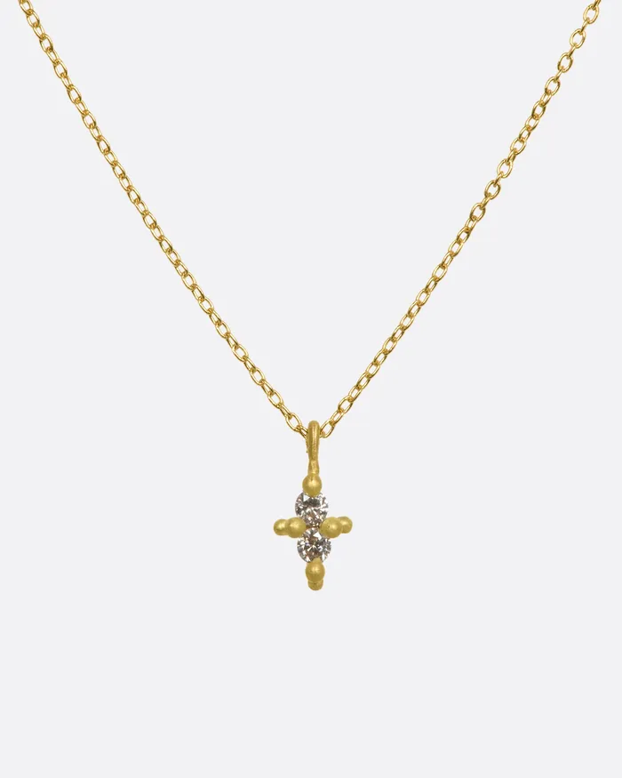 Necklaces MARIAN MAURER Champagne Diamond Double Faerie Pendant Necklace