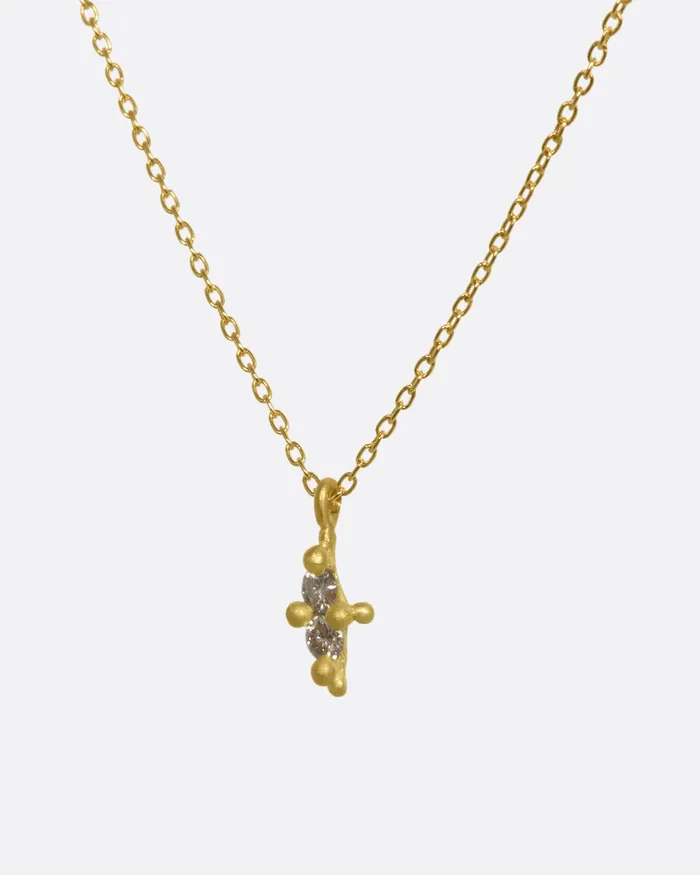 Necklaces MARIAN MAURER Champagne Diamond Double Faerie Pendant Necklace Necklaces MARIAN MAURER Champagne Diamond Double Faerie Pendant Necklace