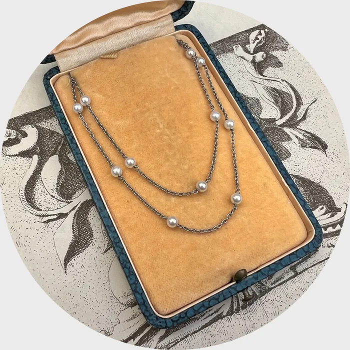 Necklaces Platinum Pearl Station Necklace 21stfinds