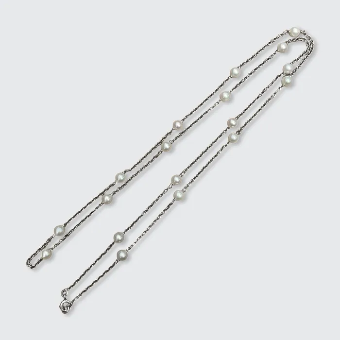 Necklaces Platinum Pearl Station Necklace 21stfinds Necklaces Platinum Pearl Station Necklace 21stfinds