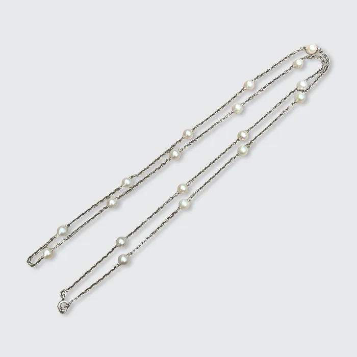 Necklaces Platinum Pearl Station Necklace 21stfinds Necklaces Platinum Pearl Station Necklace 21stfinds